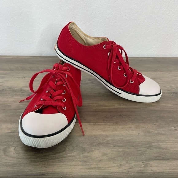 Lacoste Red Mesh Tennis Shoes - Picture 1 of 10